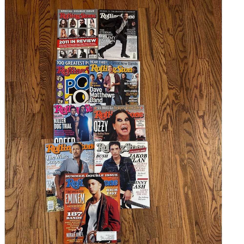 Rolling Stone Magazine Lot 9 Issues Eminem Ozzy Springsteen Creed 2000-2012